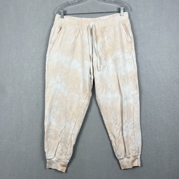 J.Crew Joggers Pants Size Large Peach Tie Dye Sweat Pants Pull On Pockets - Picture 2 of 13